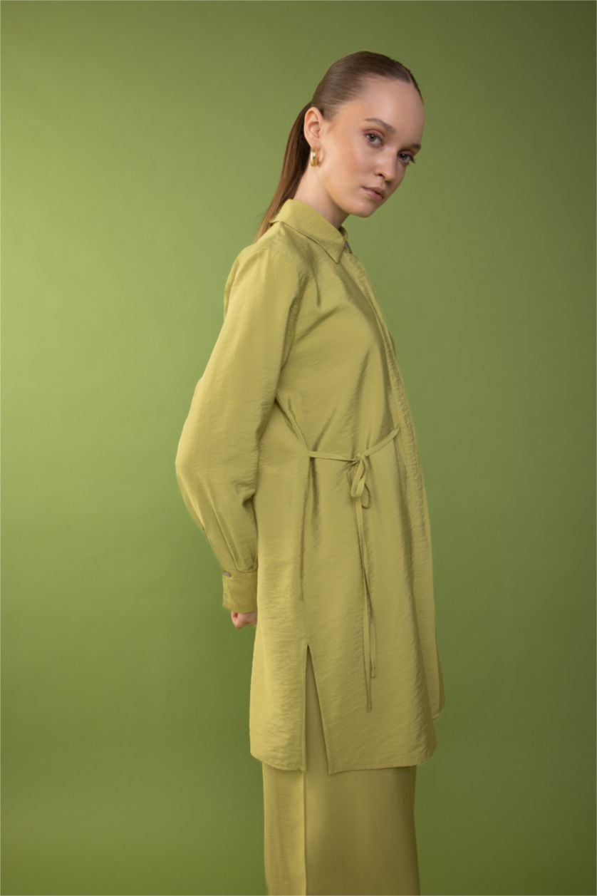 WOMAN Green Regular Fit Long Sleeve Tunic