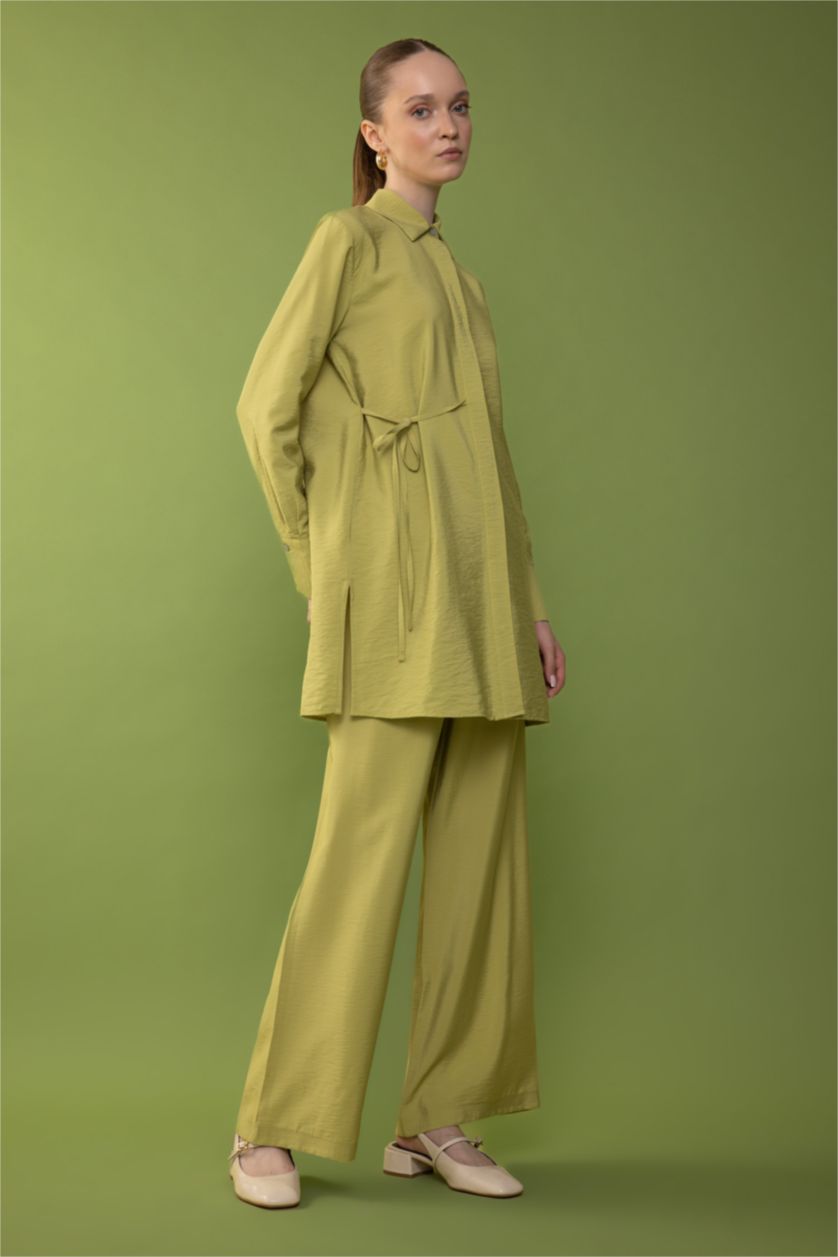 WOMAN Green Regular Fit Long Sleeve Tunic