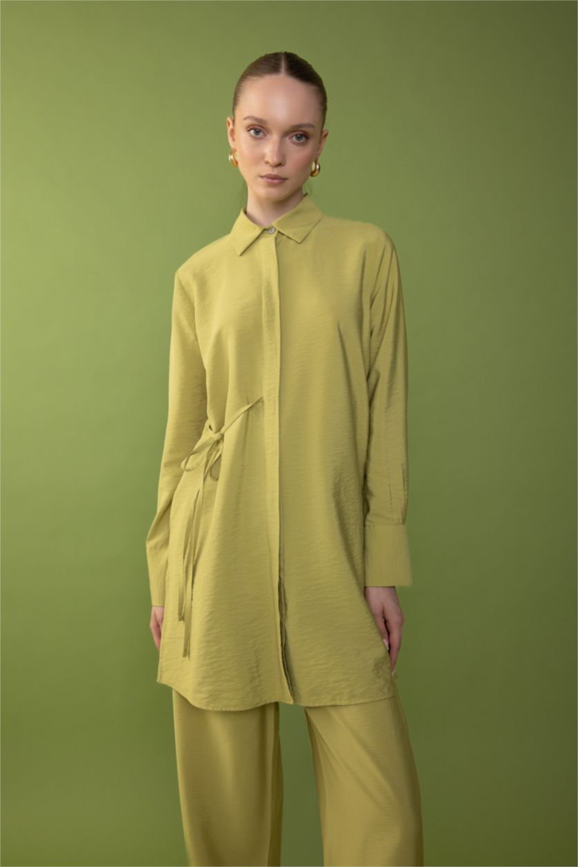 WOMAN Green Regular Fit Long Sleeve Tunic