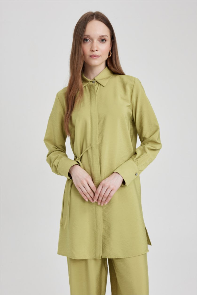 WOMAN Green Regular Fit Long Sleeve Tunic