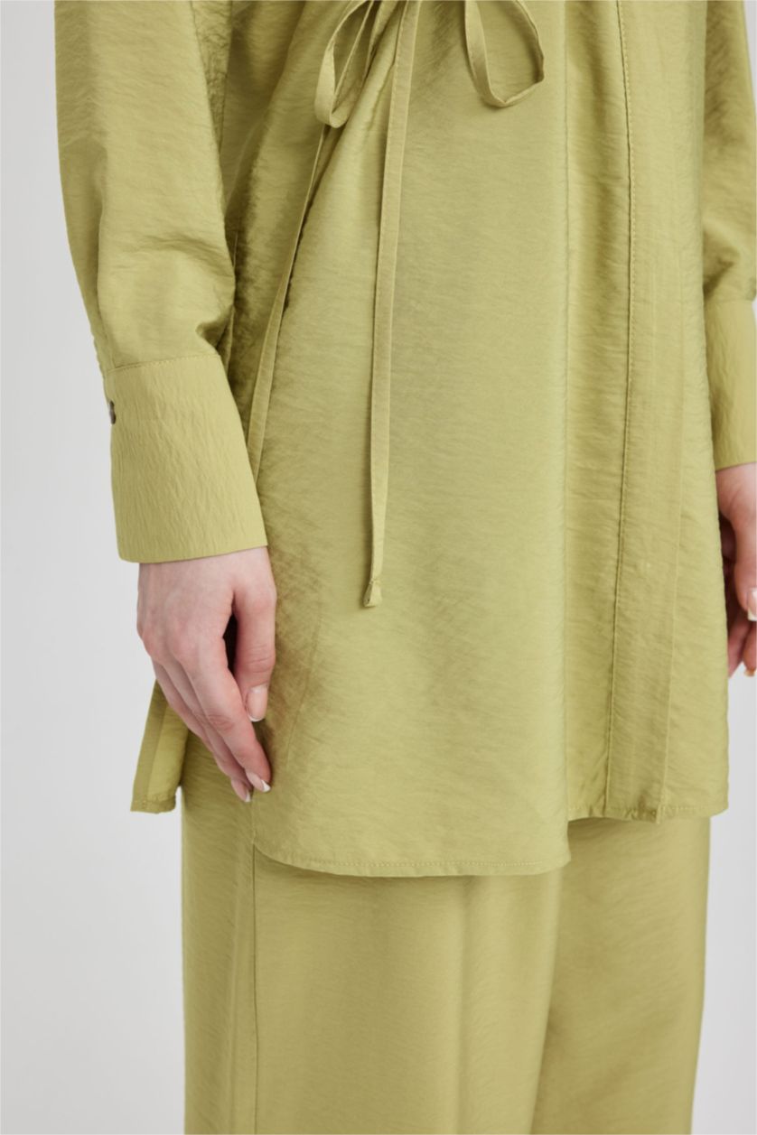 WOMAN Green Regular Fit Long Sleeve Tunic