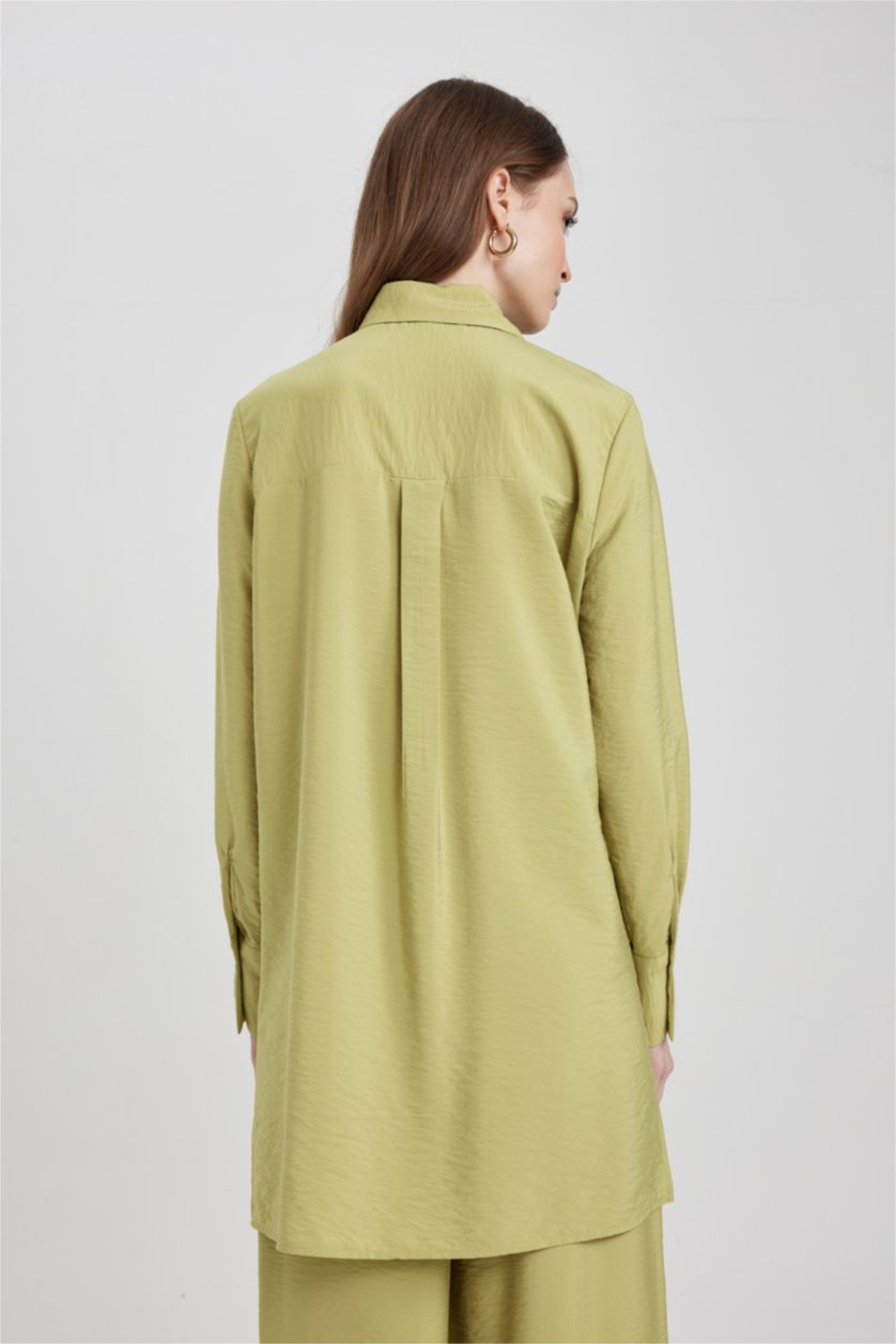 WOMAN Green Regular Fit Long Sleeve Tunic