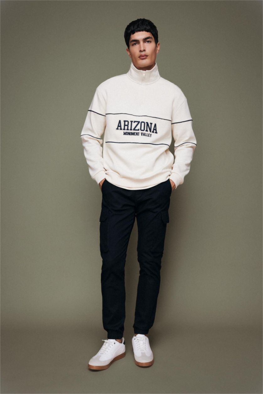 HOMME Noir Pantalon Cargo Coupe Slim