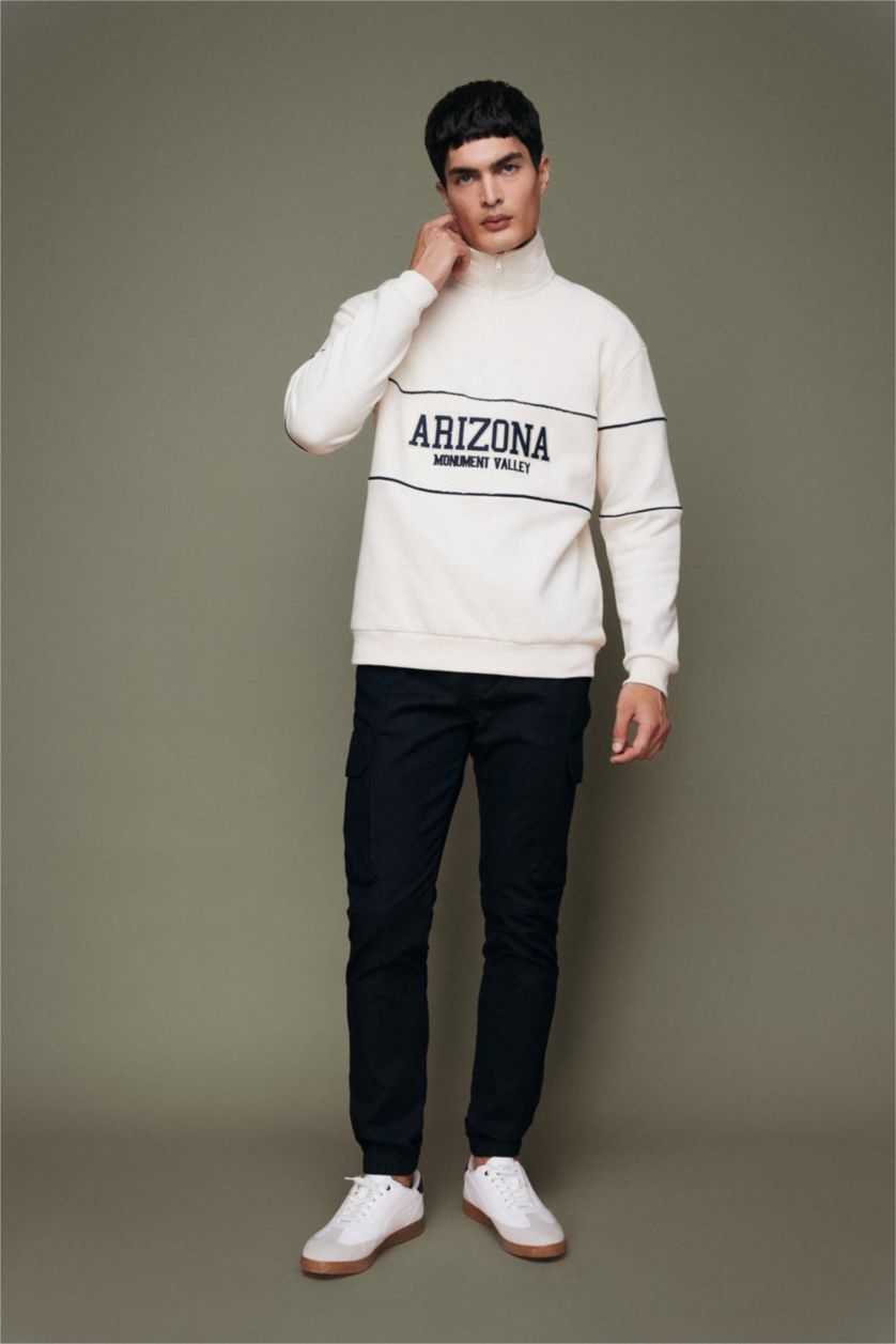 HOMME Noir Pantalon Cargo Coupe Slim