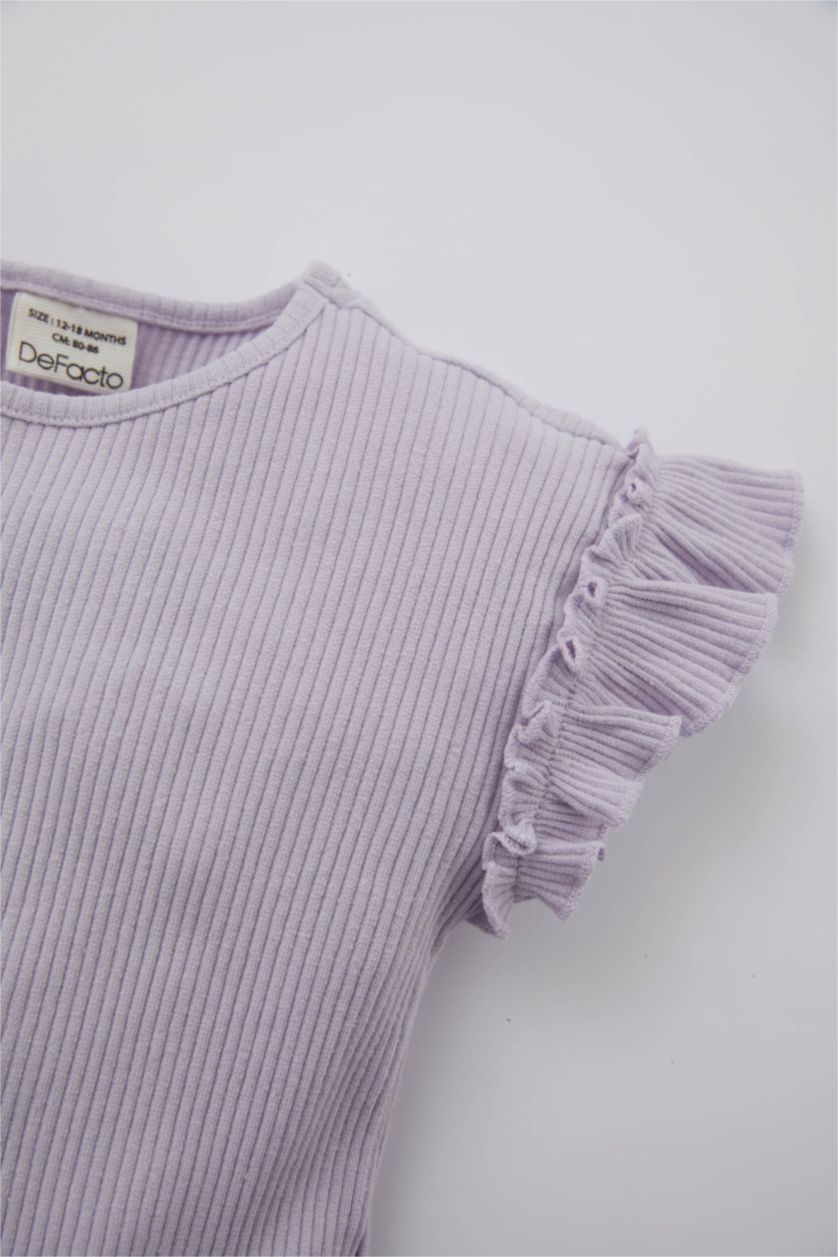 BÉBÉ FILLE Violet Clair T-Shirt à Manches Courtes Col Ras Du Cou BéBé Fille