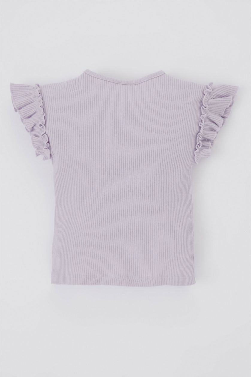 BÉBÉ FILLE Violet Clair T-Shirt à Manches Courtes Col Ras Du Cou BéBé Fille