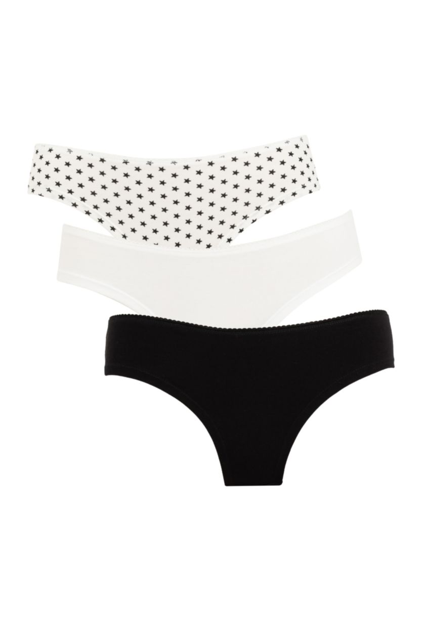 Kadın Siyah Fall in Love 3'lü Paketli Slip Bra