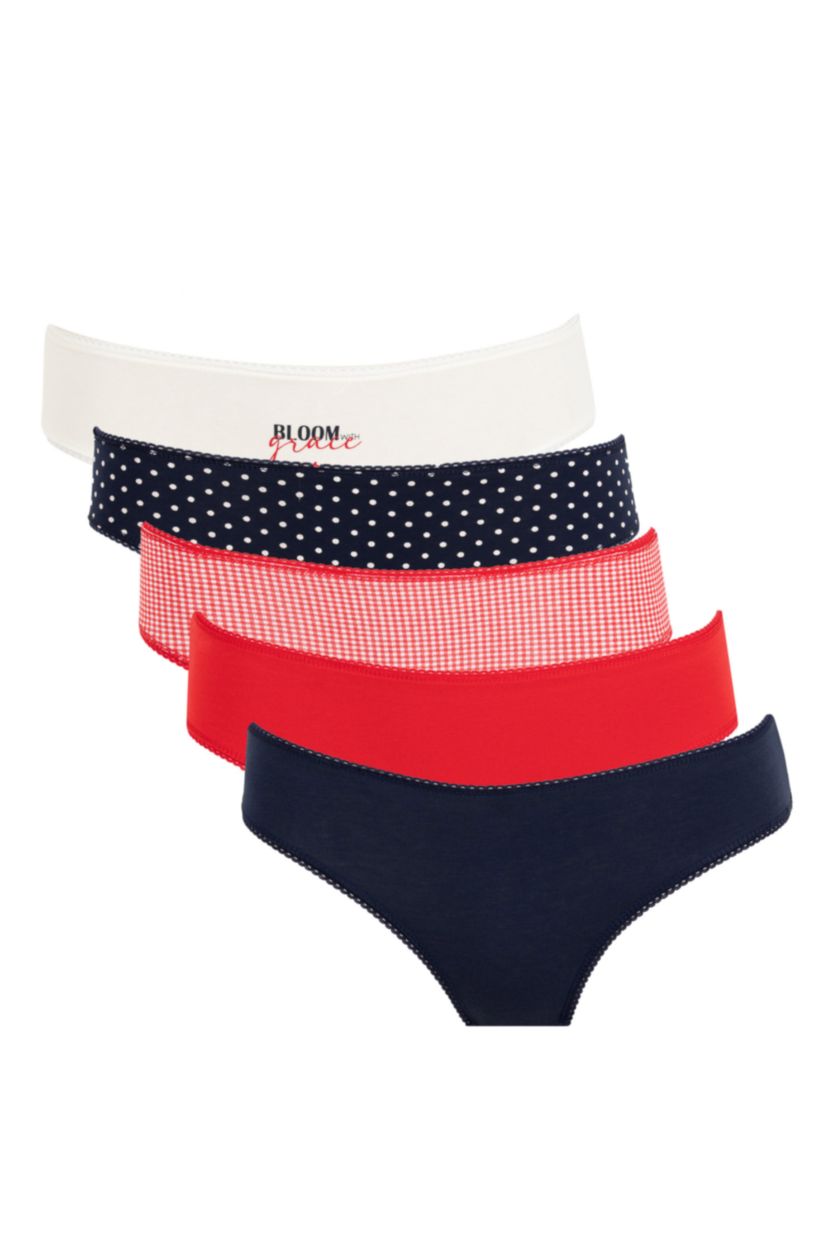 WOMAN NAVY 5 Piece Panties Set