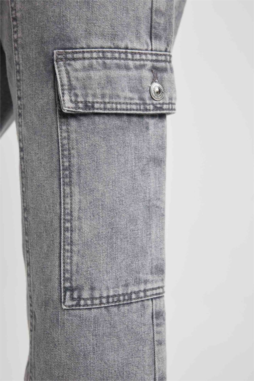 حريمي رمادي بنطلون جينز قطن طويل