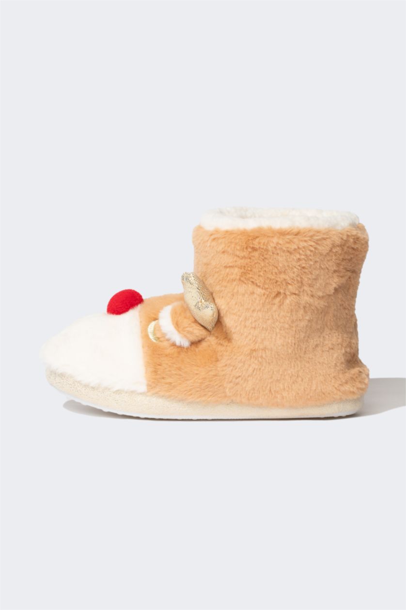 FILLES Marron Chaussons d'Intérieur à Semelle Plate pour Fille