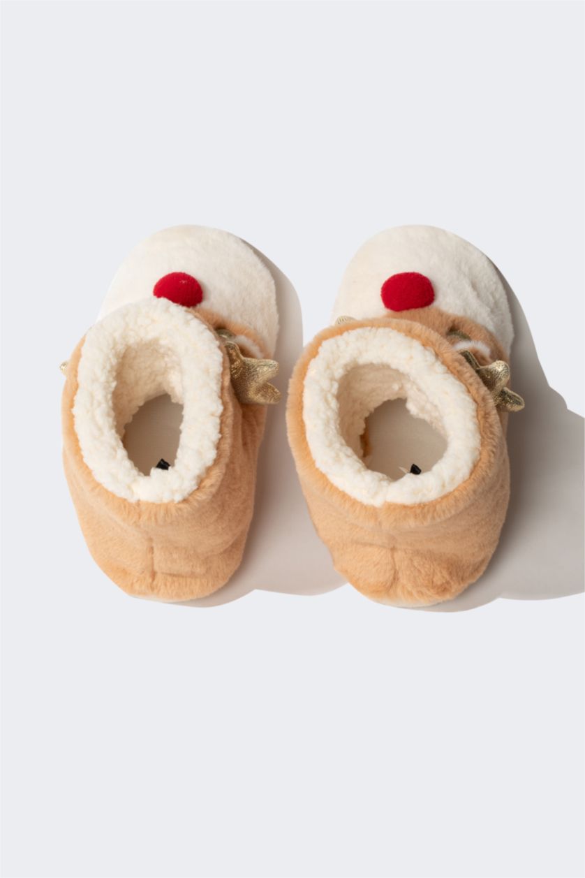 FILLES Marron Chaussons d'Intérieur à Semelle Plate pour Fille