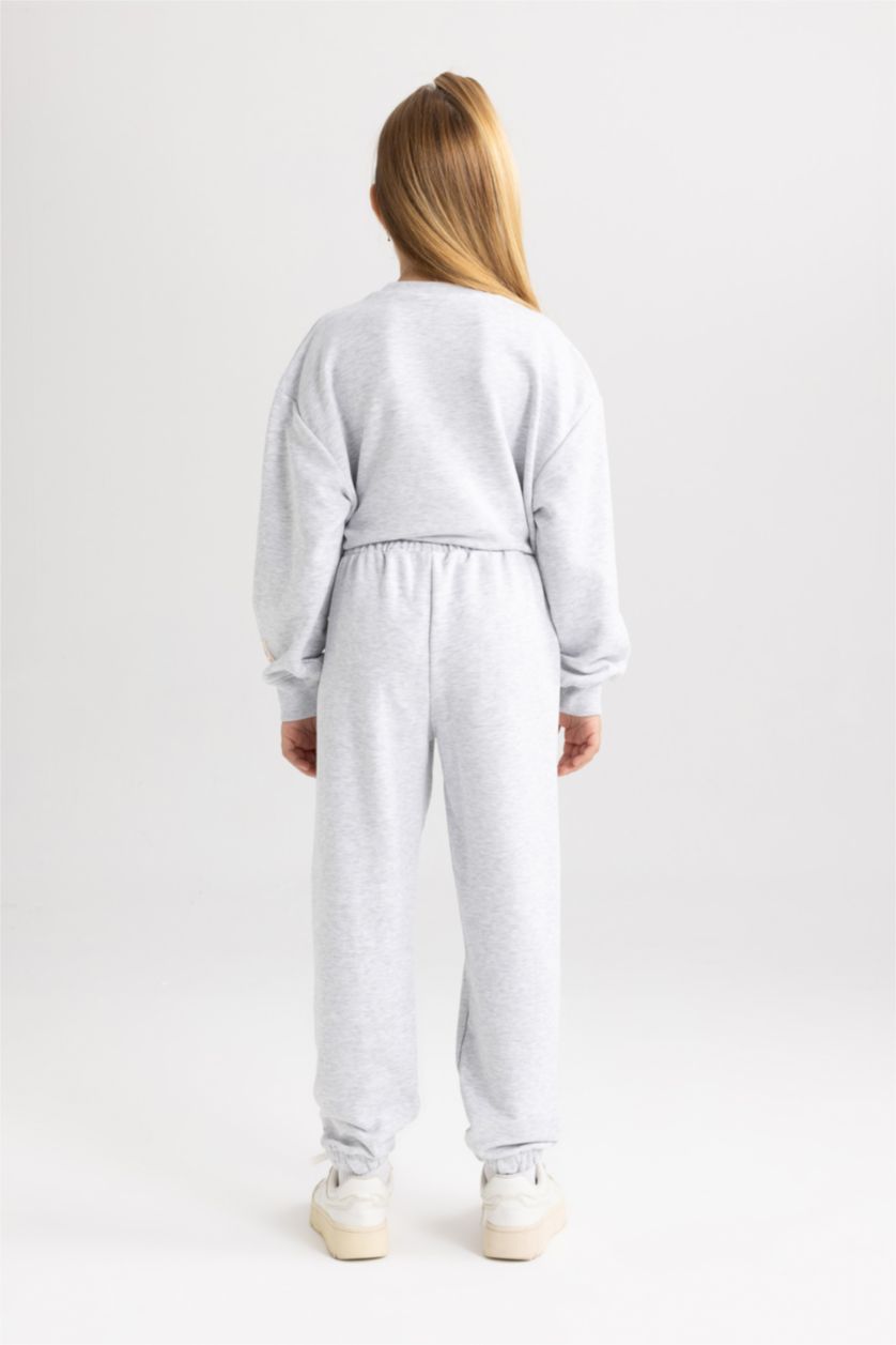 GIRLS & TEENS Grey Melange Girl NBA Logo Relax Fit Sweatpant