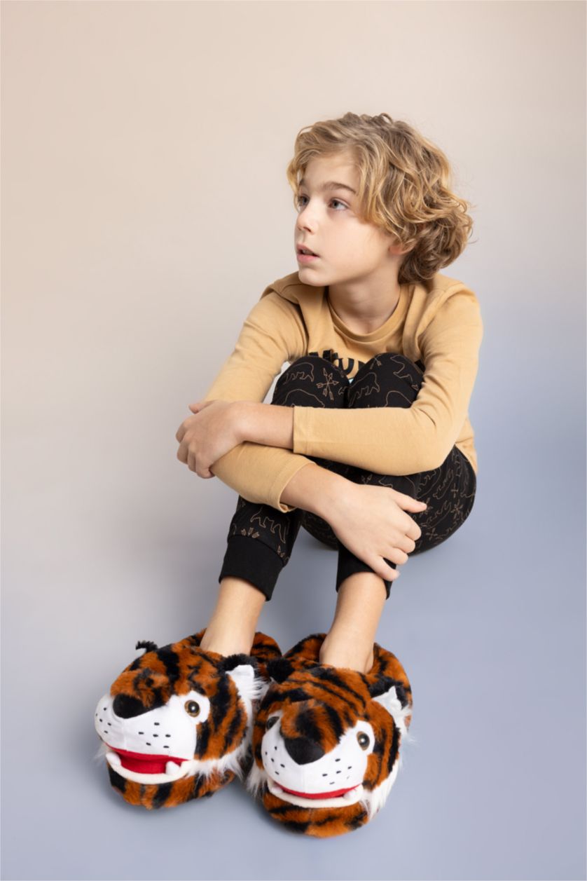 BOYS & TEENS Brown Boy Flat Sole Slip On Home Boots