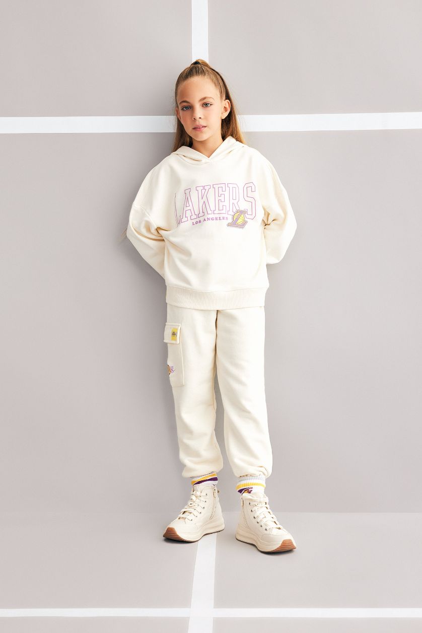 GIRLS & TEENS Ecru Girl NBA Los Angeles Lakers Relax Fit Sweatpants