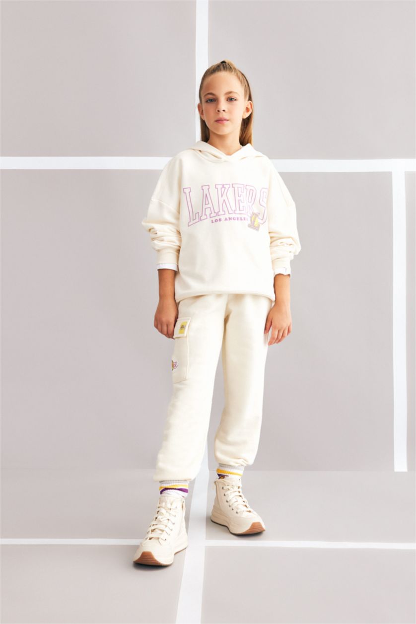 GIRLS & TEENS Ecru Girl NBA Los Angeles Lakers Relax Fit Sweatpants