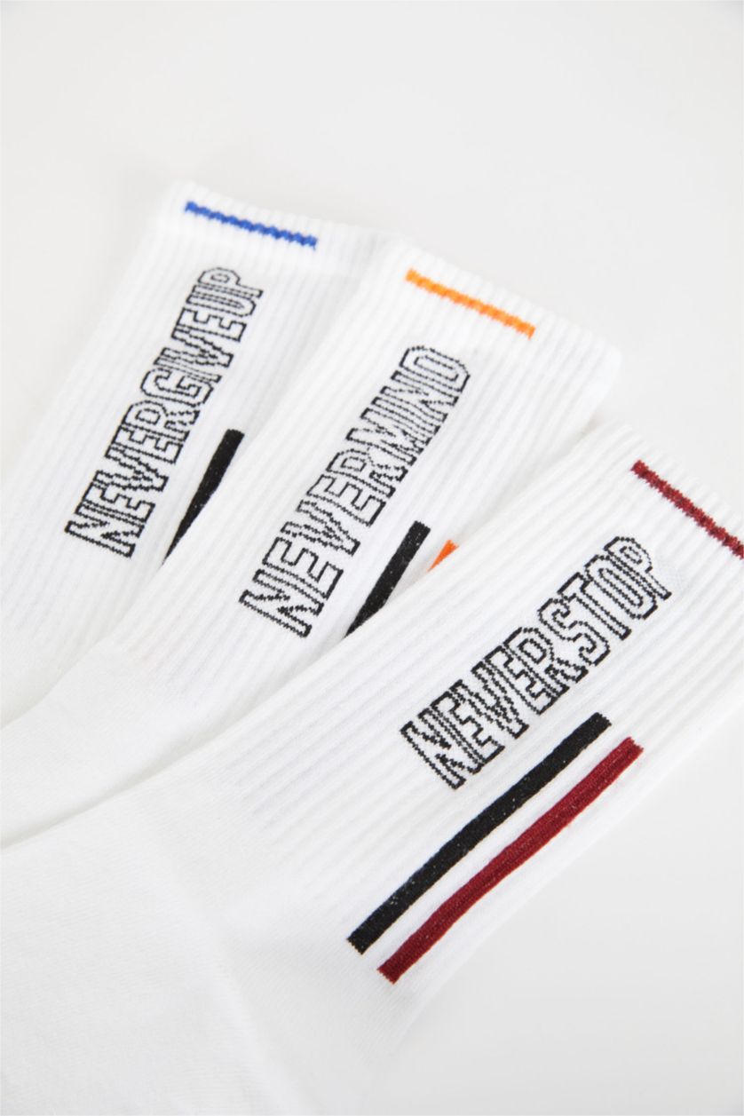 رجال أبيض (000) جوارب طويلة قطن رجالي - 3 قطع