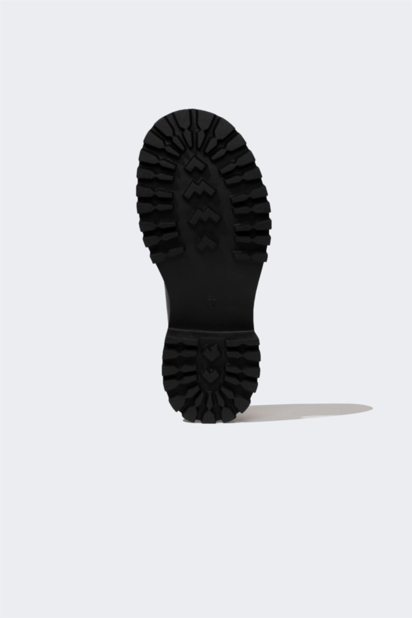 نساء أسود حذاء كلاسيكي نسائي جلد صناعي بكعب سميك