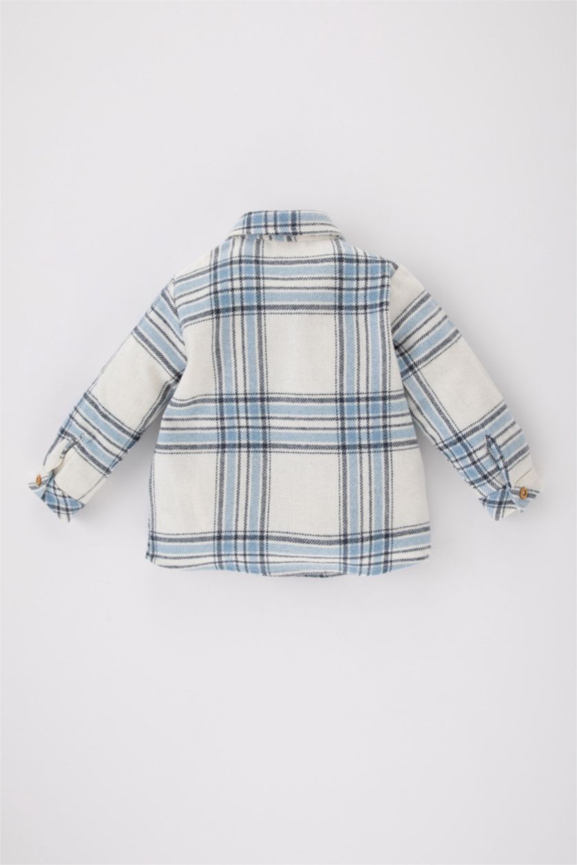 BABY BOY Blue Regular Fit Flanel Plaid Long Sleeve Shirt