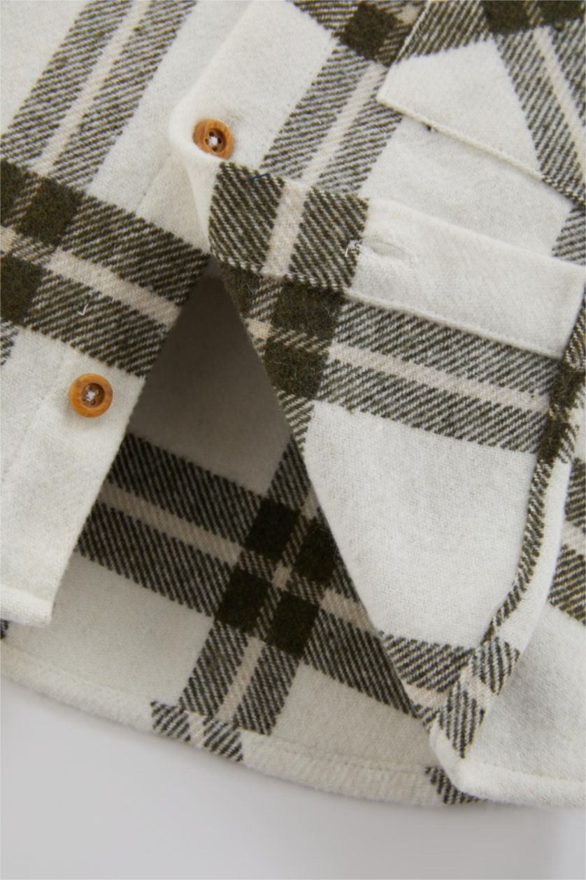 Малыши мальчики Светлый хаки Рубашка с длинным рукавом для малышей мальчиков