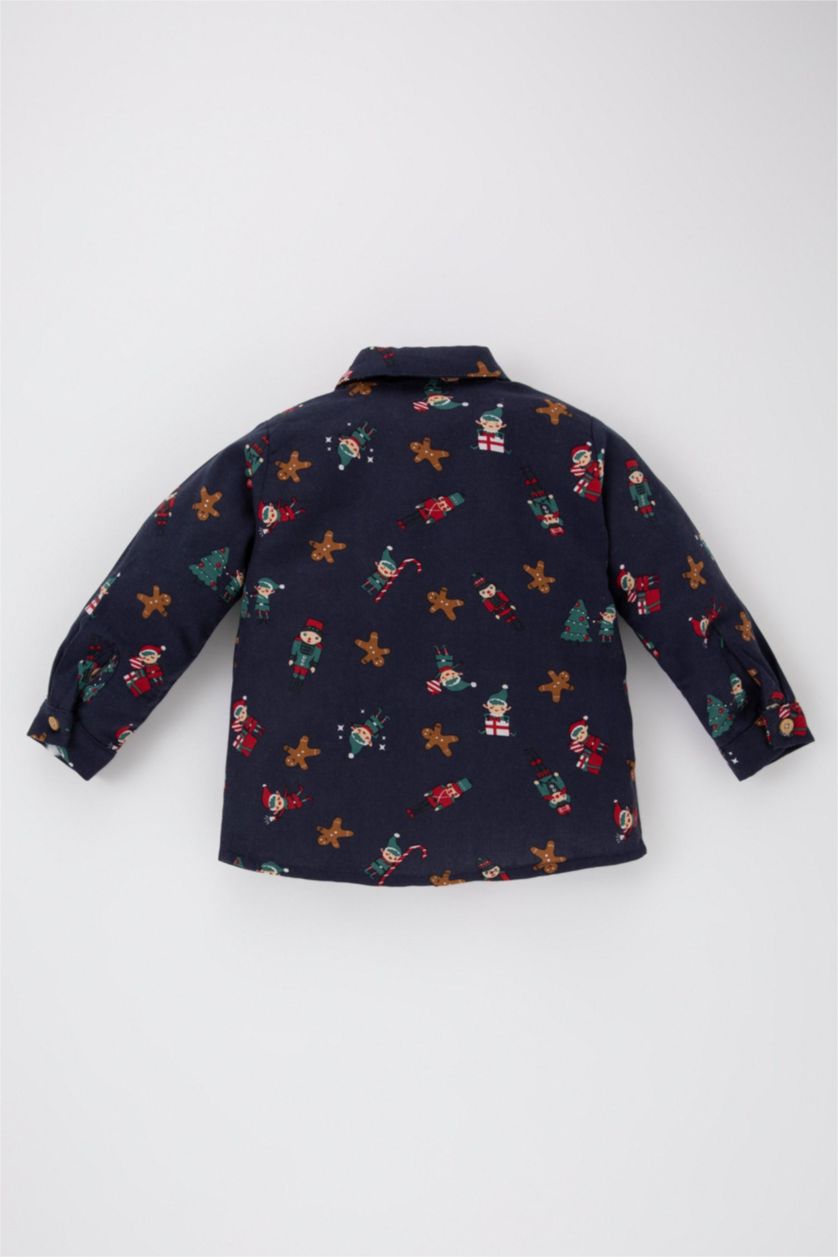 BABY BOY NAVY Baby Boy Christmas Themed Shirt with Tie 2 Piece