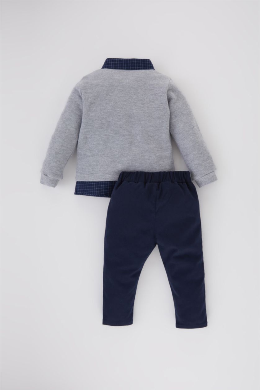 BABY BOY NAVY طقم قصة عادية