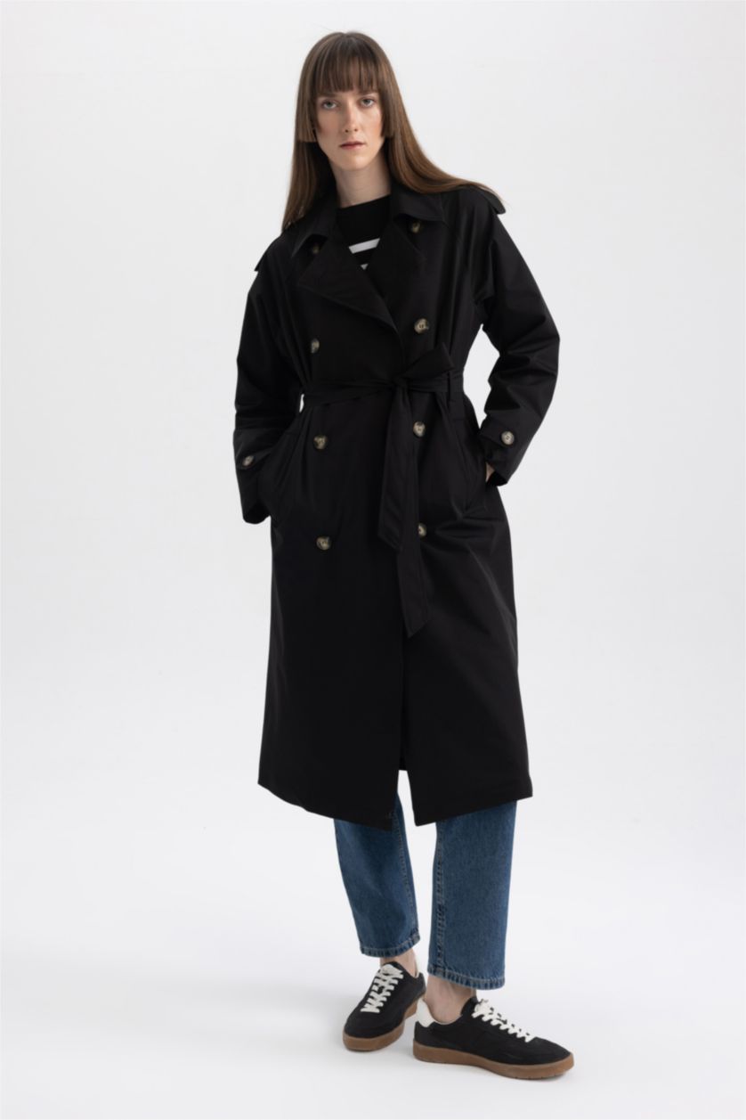 Kadın Siyah Trençkot