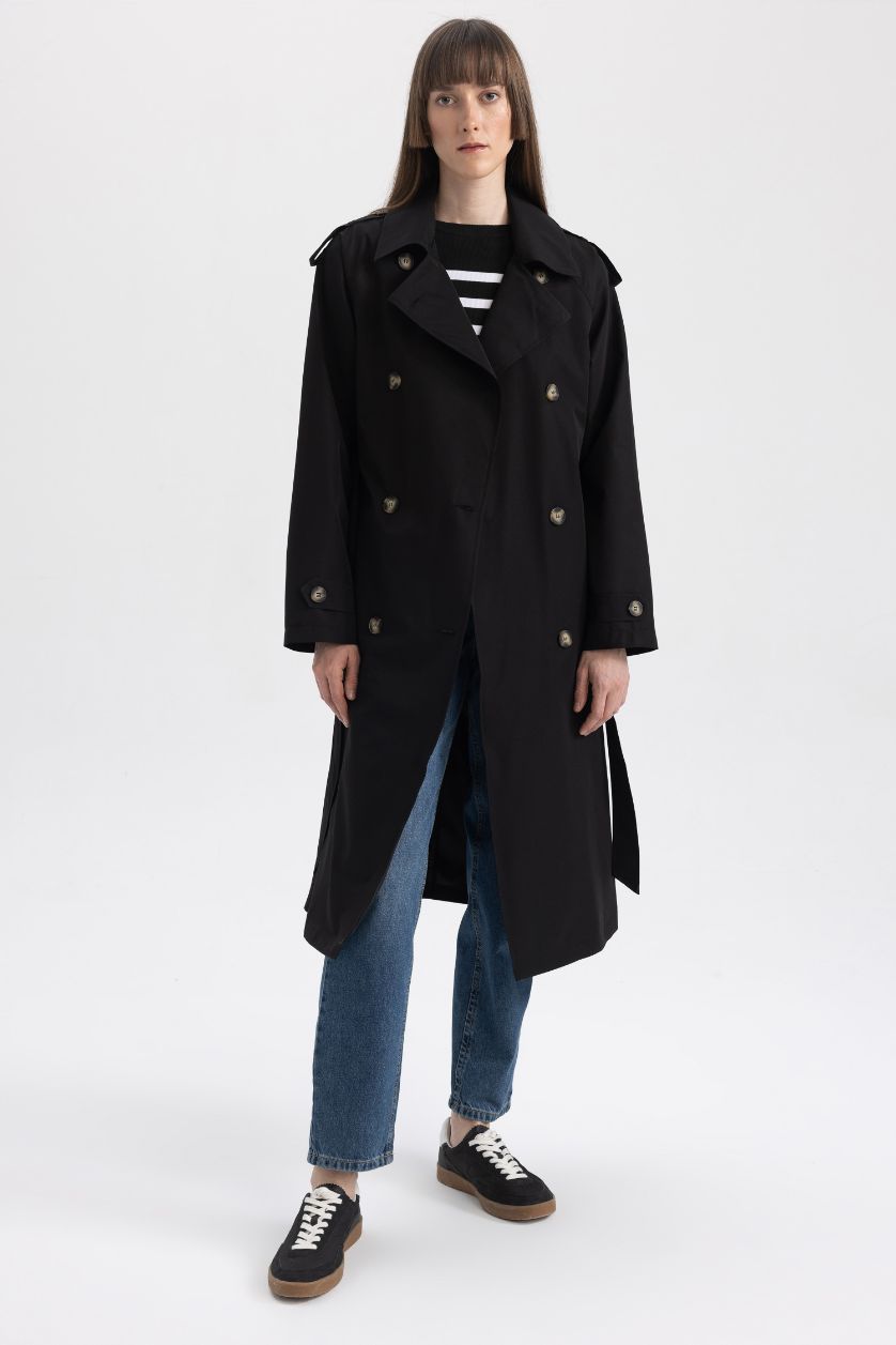 Kadın Siyah Trençkot