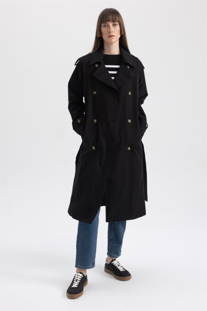 Kadın Siyah Trençkot