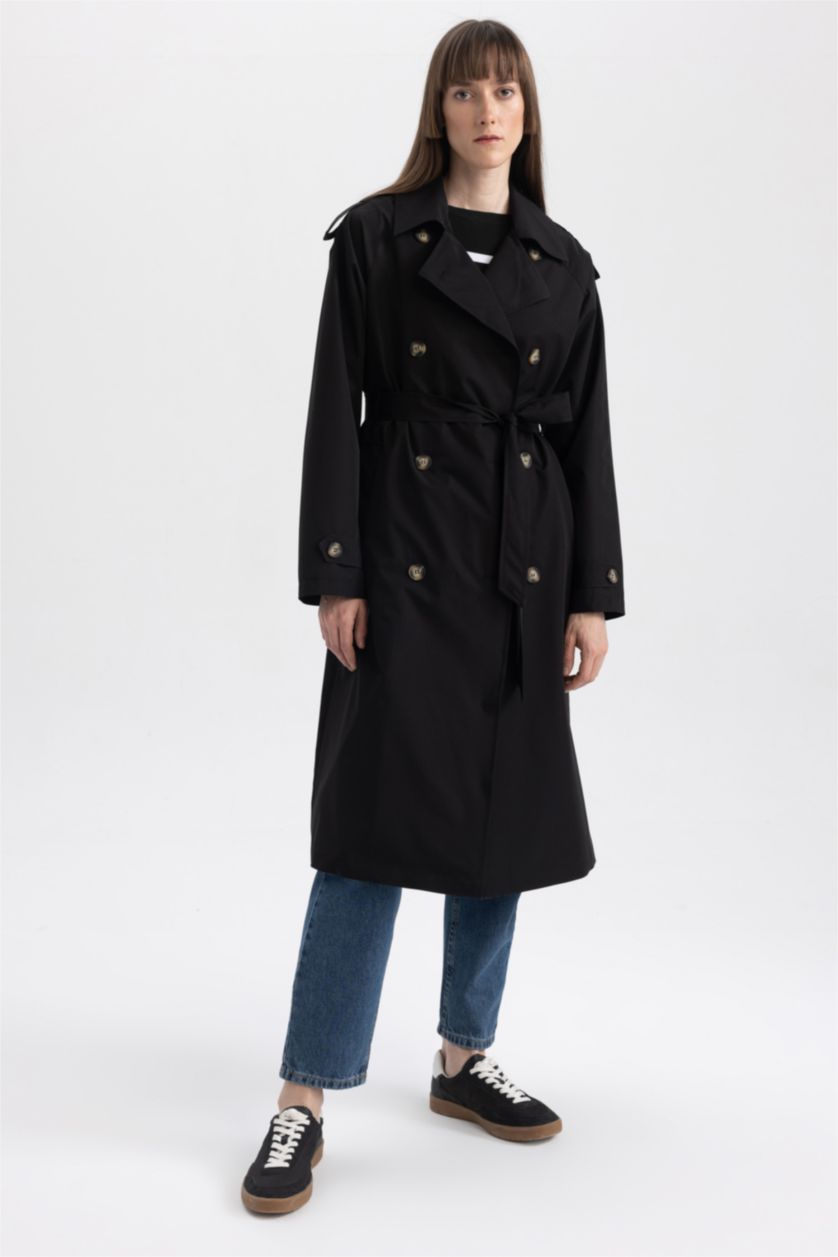 Kadın Siyah Trençkot