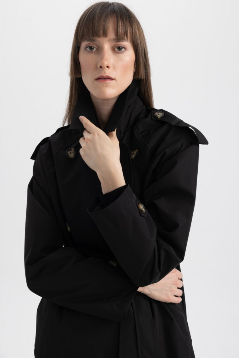 Kadın Siyah Trençkot