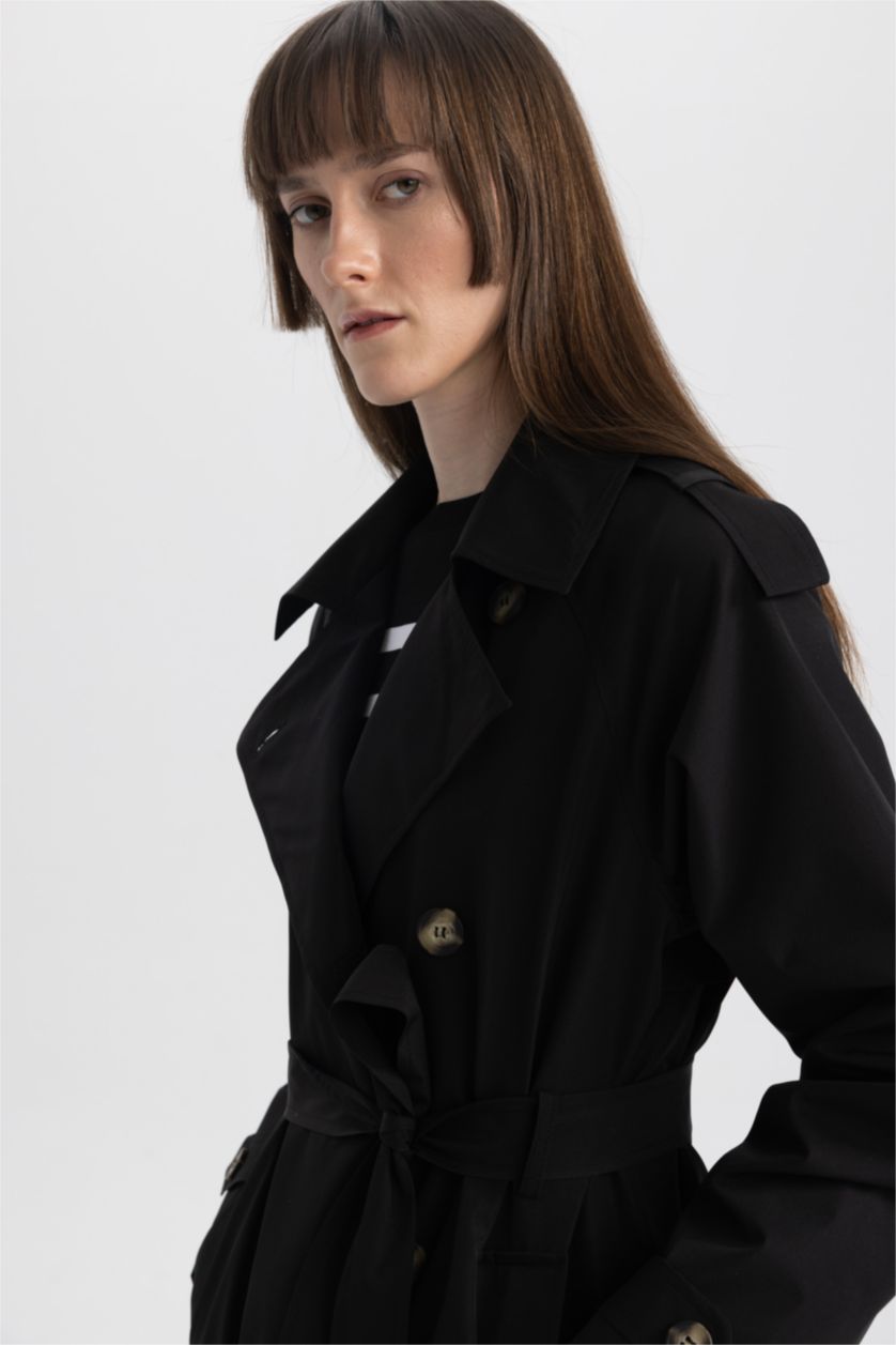 Kadın Siyah Trençkot