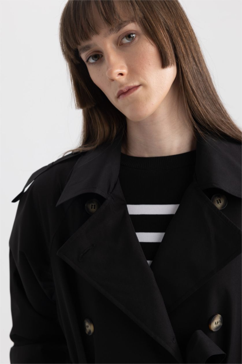 Kadın Siyah Trençkot