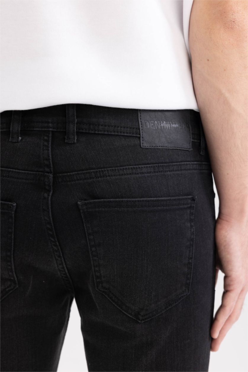 HOMME Noir Pantalon Jean PEDRO - Coupe slim en jean Ourlet étroit