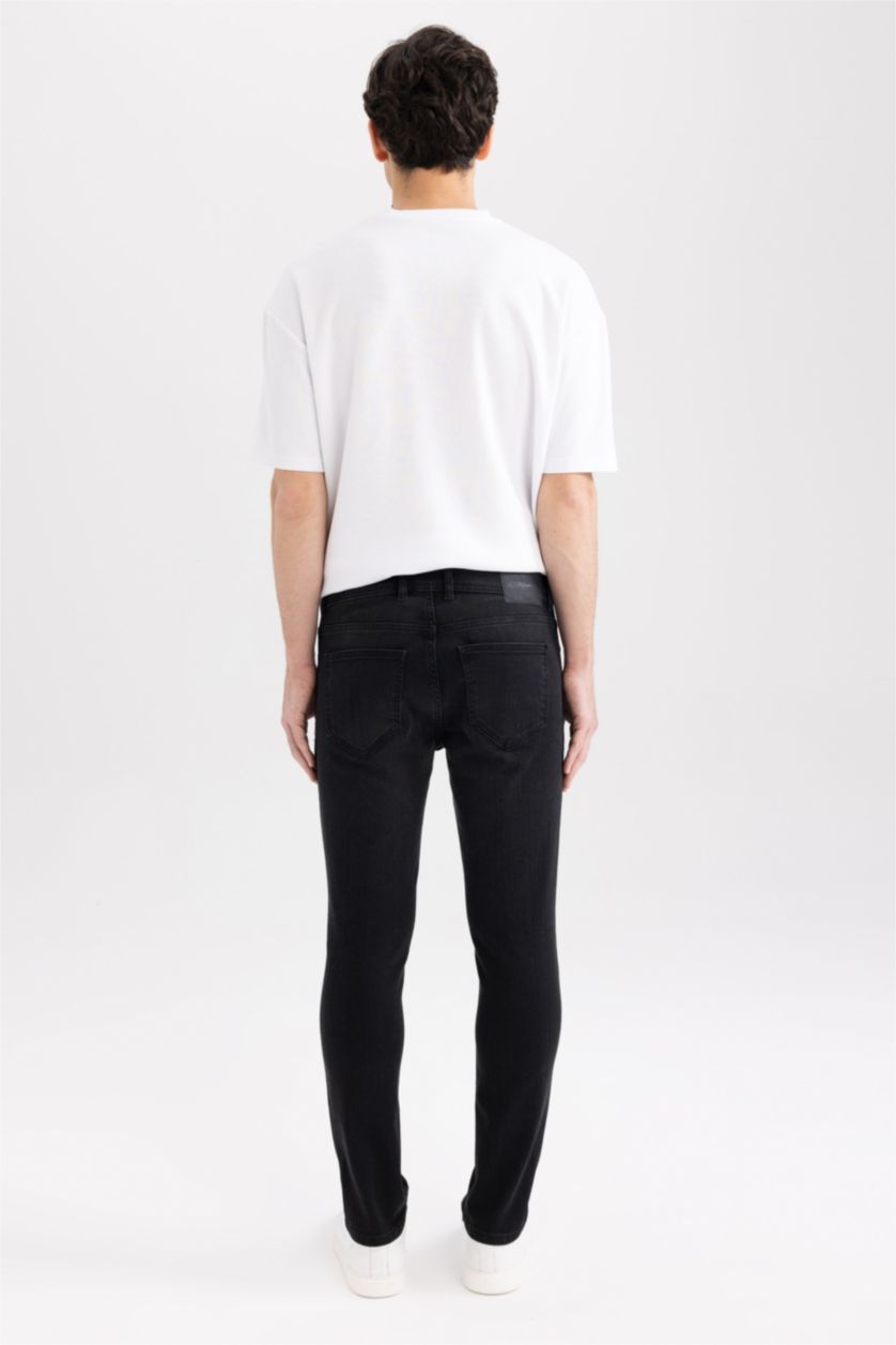 HOMME Noir Pantalon Jean PEDRO - Coupe slim en jean Ourlet étroit