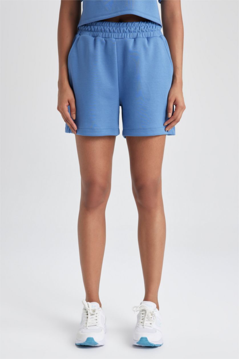 WOMAN Dark Blue Standard Fit Short Leg Shorts