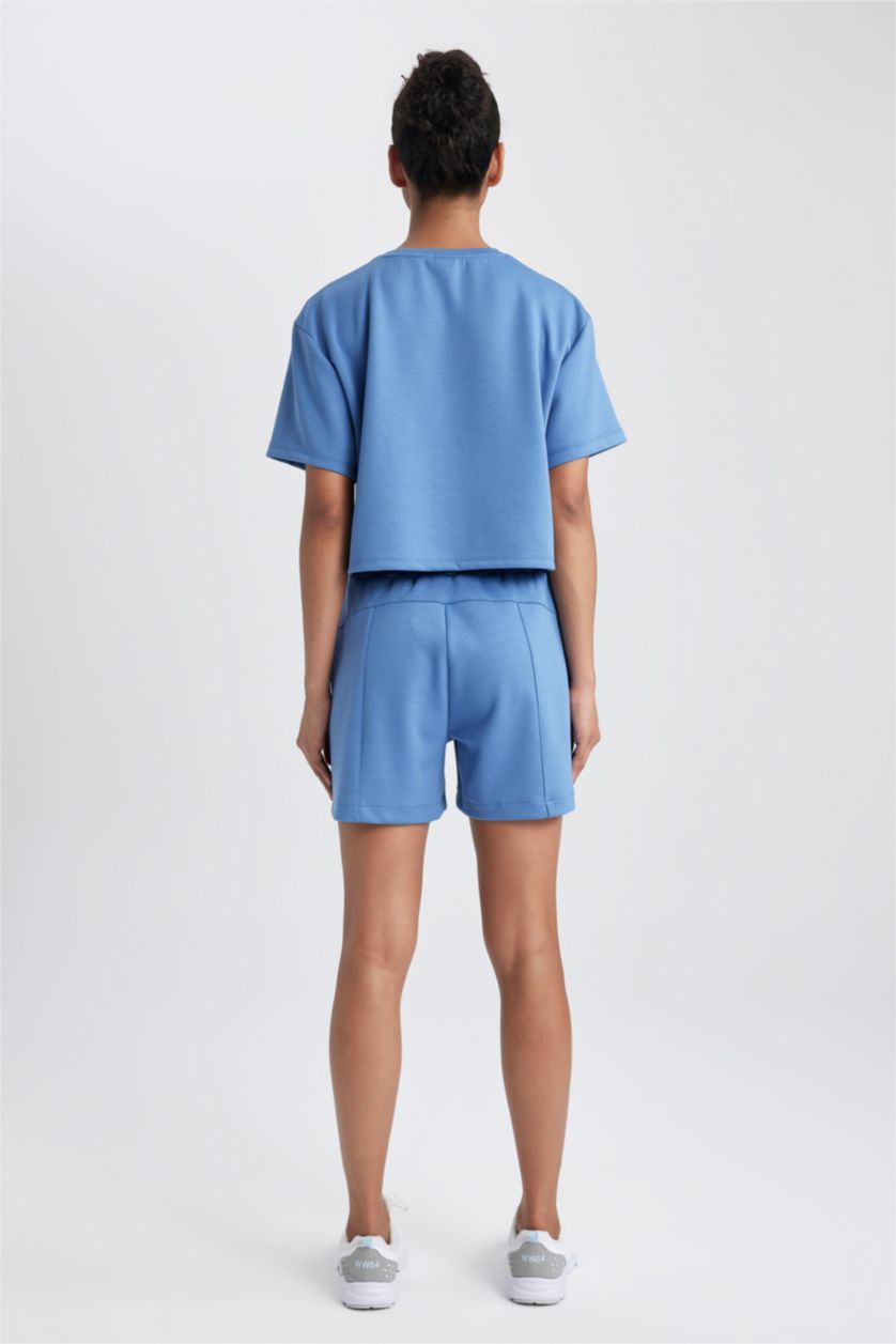 WOMAN Dark Blue Standard Fit Short Leg Shorts