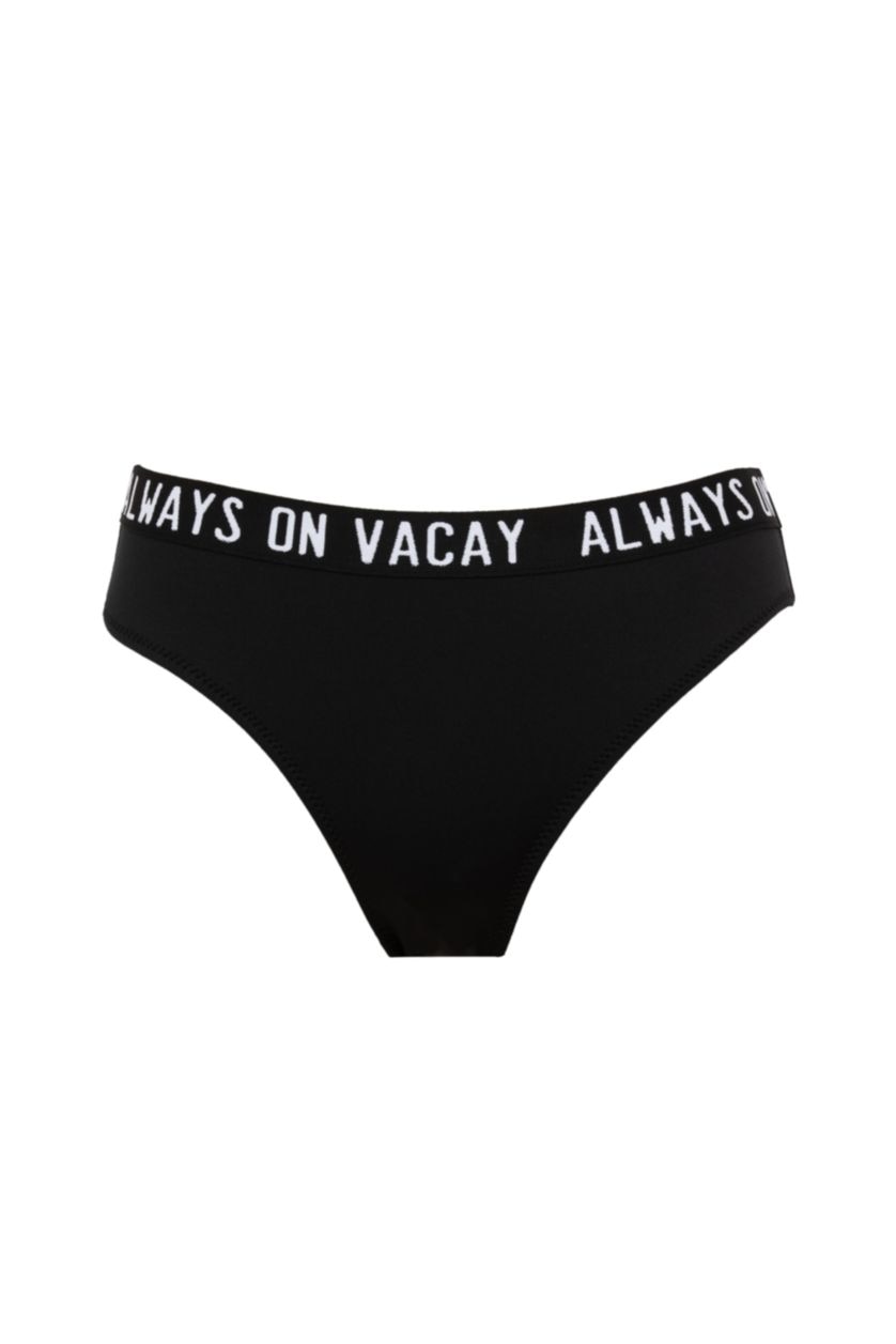 Kadın Siyah Regular Fıt Bikini Alt