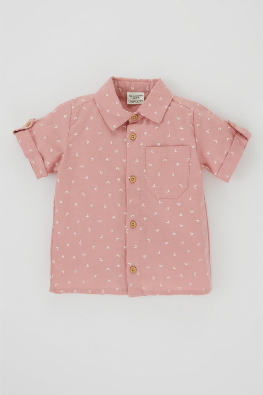 BÉBÉ GARÇON Bordeaux Chemises à manches courtes Popeline Col De Chemise Manche Courte Géométrique