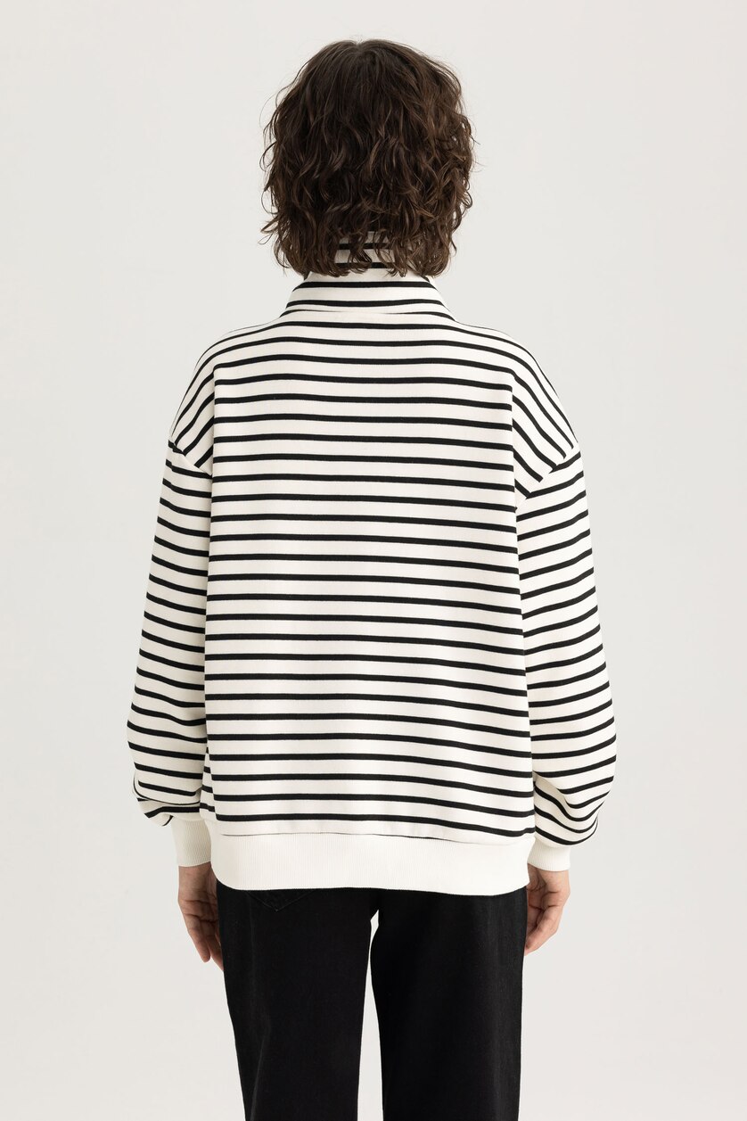Kadın Taş Regular Fıt Kalın Kumaş Sweatshirt