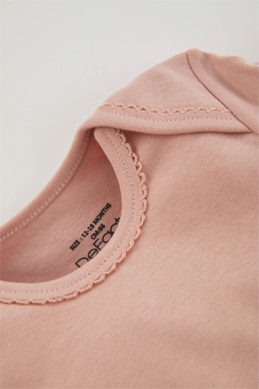 BABY GIRL Pink Baby Girl 2 piece Long Sleeve Snap Body