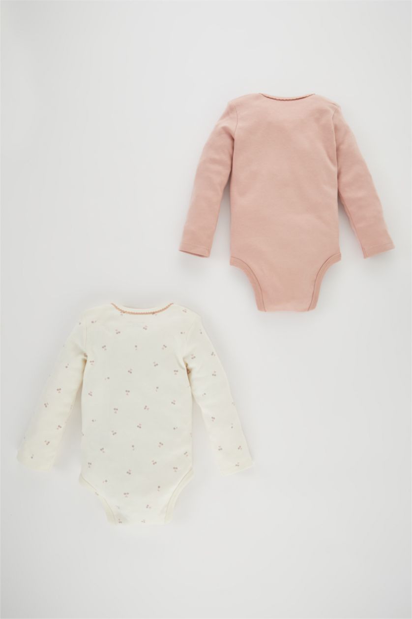 BABY GIRL Pink Baby Girl 2 piece Long Sleeve Snap Body