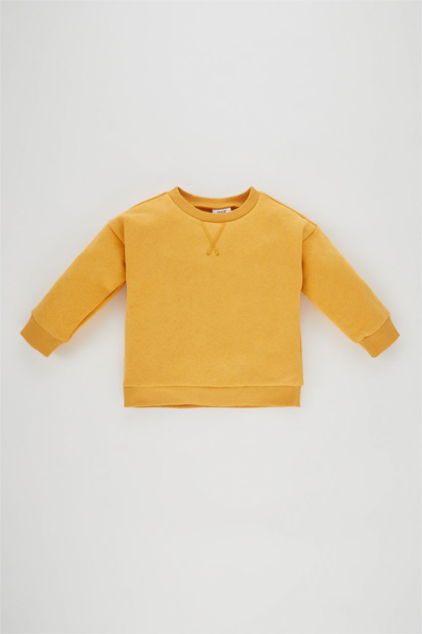 BABY BOY Yellow قماش رقيق قصة عادية