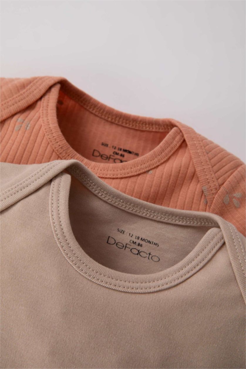 BÉBÉ FILLE Beige Body à manches longues avec boutons-pression Col enveloppe Basique 2 BéBé Fille