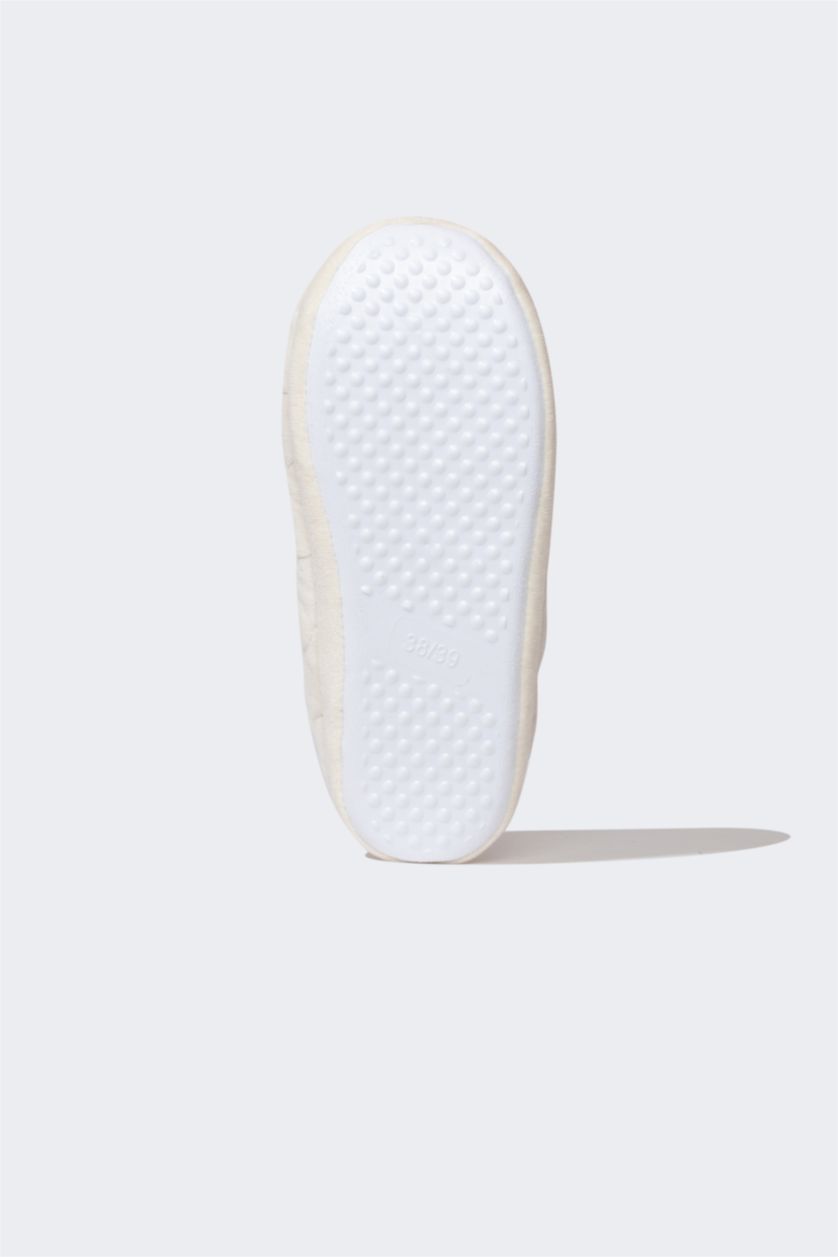 FEMME Écru Pantoufles de maison pour Femme, semelle Plate