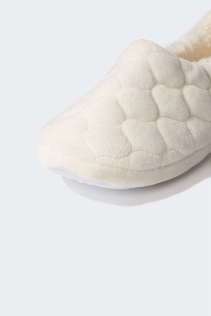 FEMME Écru Pantoufles de maison pour Femme, semelle Plate