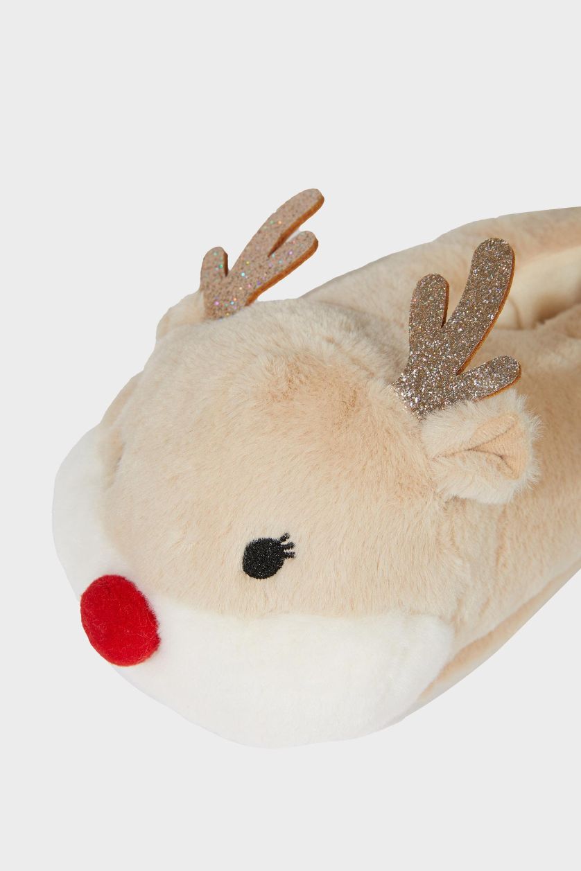 حريمي بيج بنتوف بيت نسائي كعب مسطح على شكل كريسماس