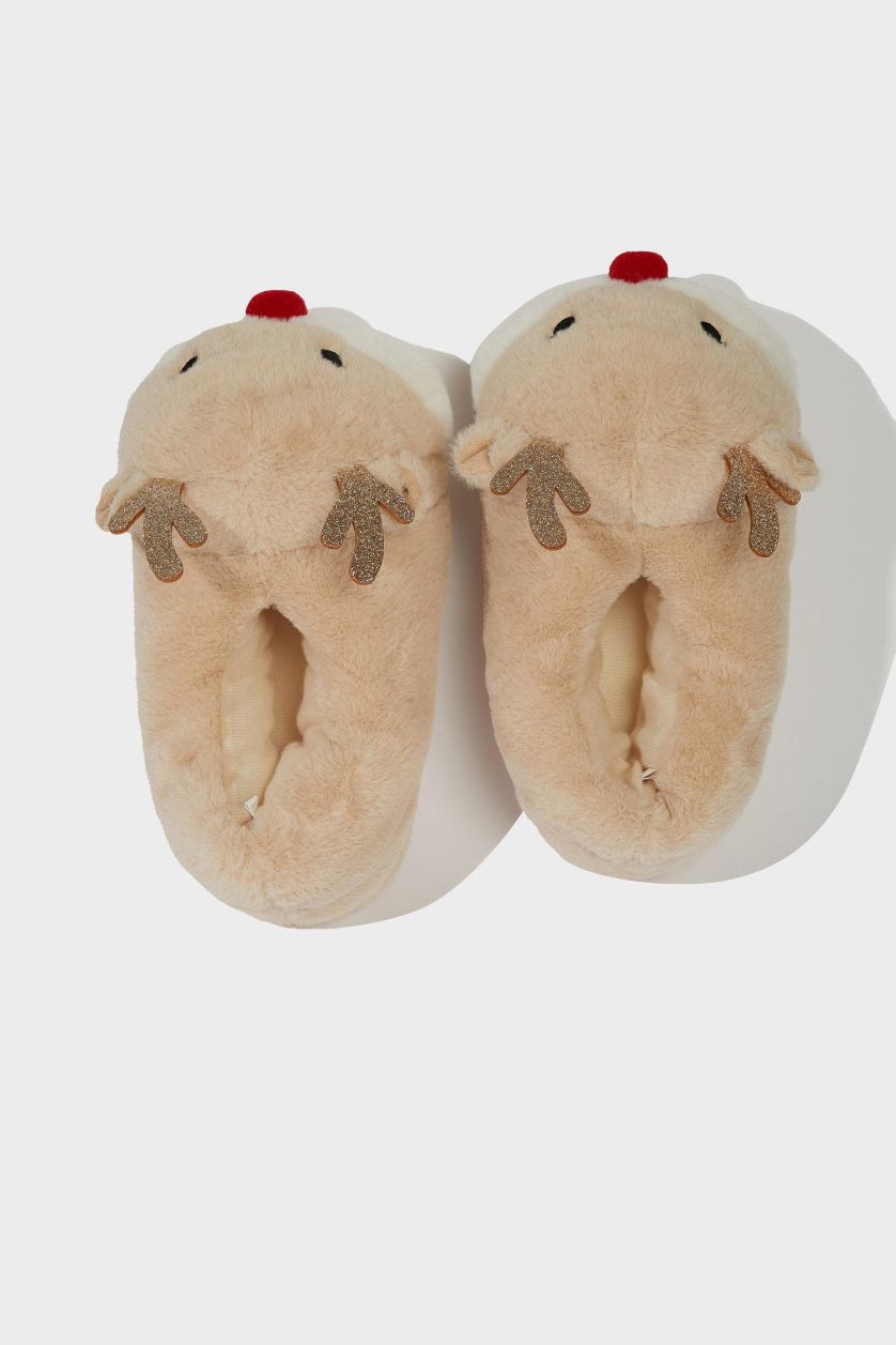 حريمي بيج بنتوف بيت نسائي كعب مسطح على شكل كريسماس