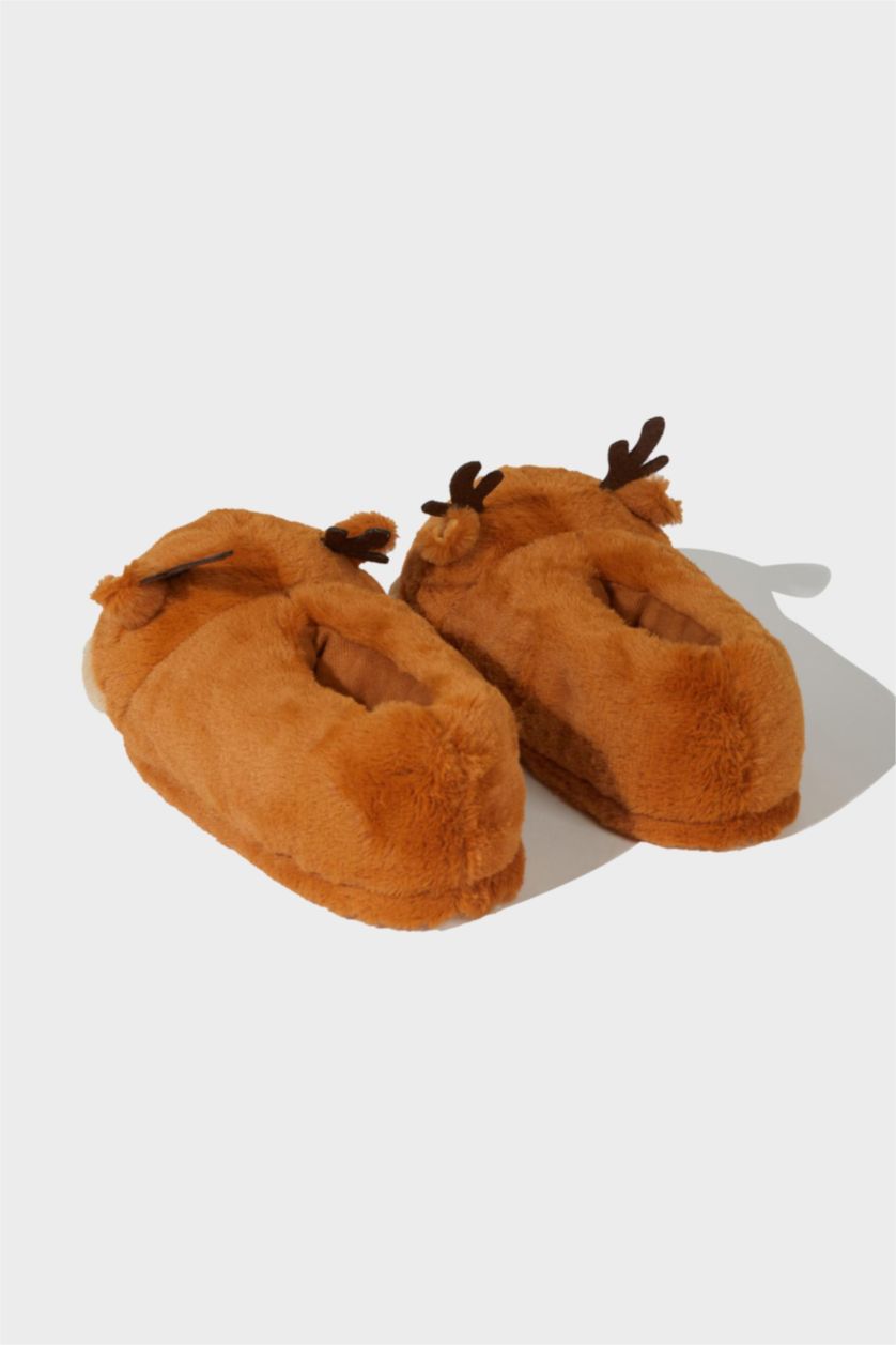 WOMAN Brown Woman Flat Christmas Home Slippers