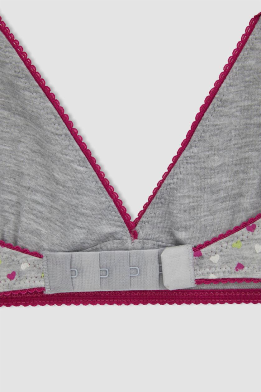 Kız Çocuk - Genç Kız Gri Melanj Desenli First Bra