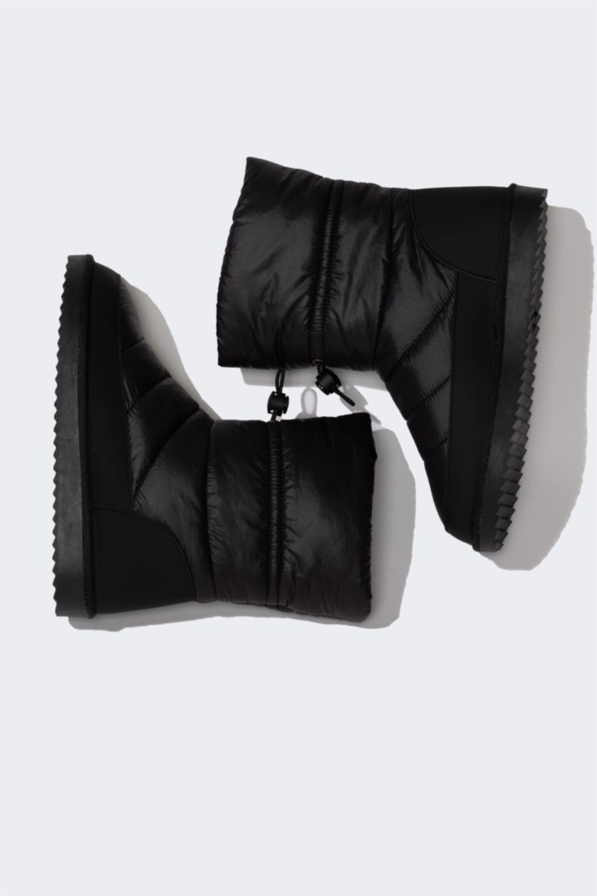 نساء أسود بوت نسائي شتوي بكعب سميك